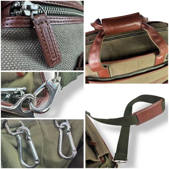 Levenger Vintage 90s Adventurer Brief Heavy Duty Canvas Leather Travel Bag 20” - Picture 9 of 16